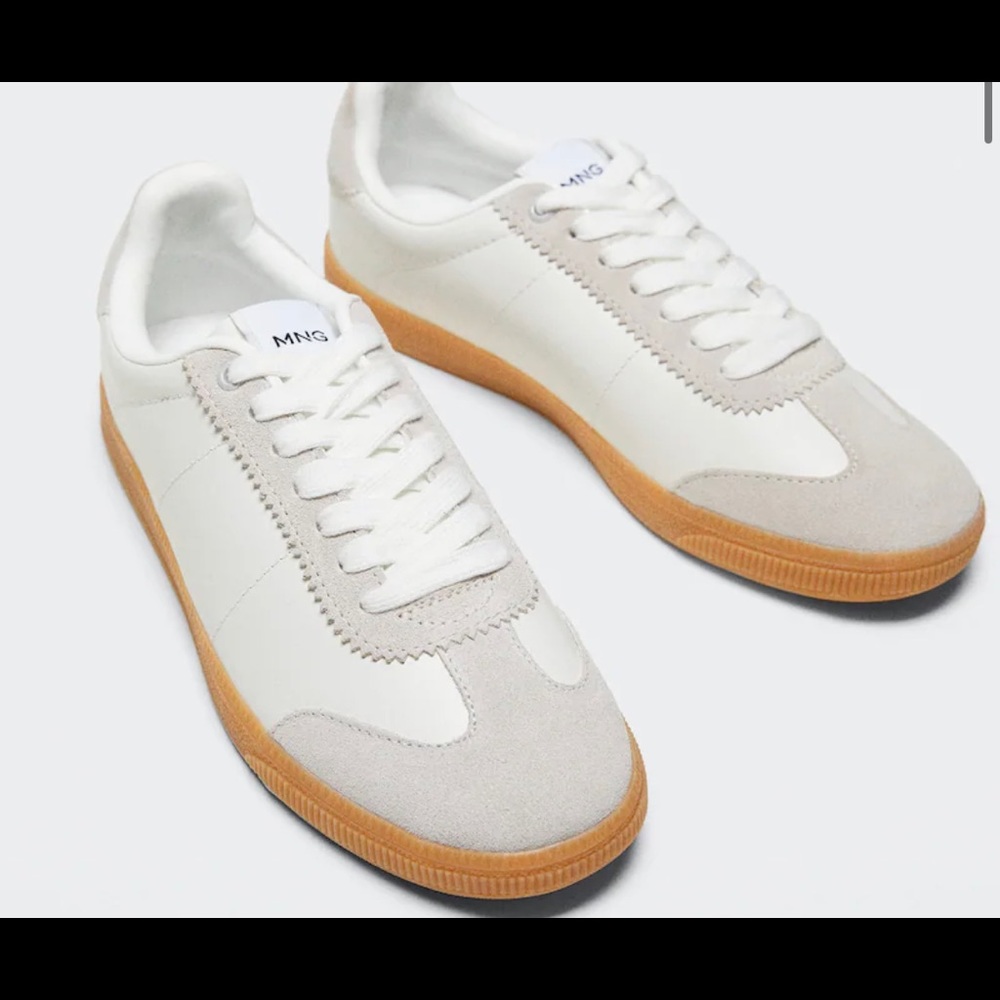 Mango Panel Leather Sneakers size 38 (7)